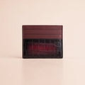 Burgundy Alligator Leather Card Holder - Wild King