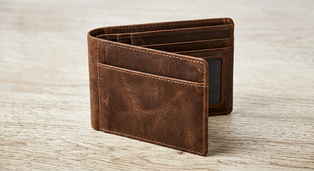 The Modern Essentialist: A Sleek Leather Bifold Wallet