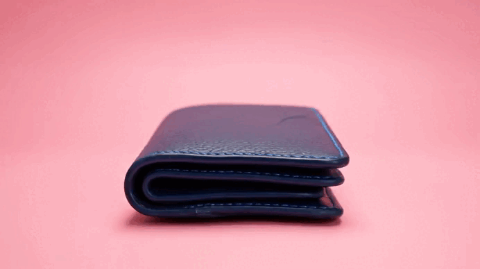 Minimalist Navy Pueblo Leather Dualfold Wallet